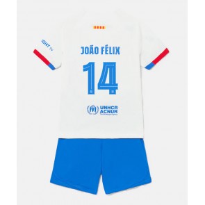 Barcelona Joao Felix #14 Replika Babytøj Udebanesæt Børn 2023-24 Kortærmet (+ Korte bukser)